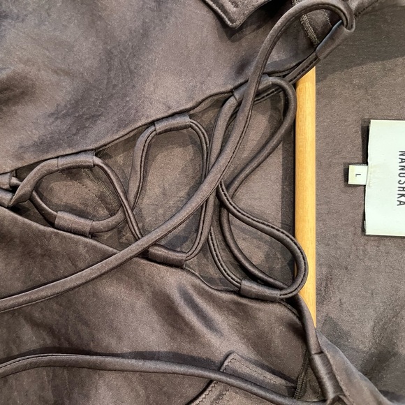 NANUSHKA Pantha saltin dress sz L espresso - Picture 9 of 12